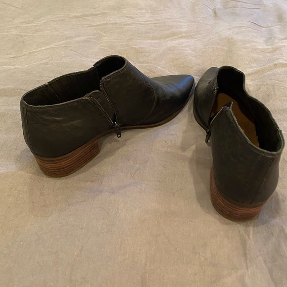 Stacked Heel Leather Booties - Picture 3 of 4